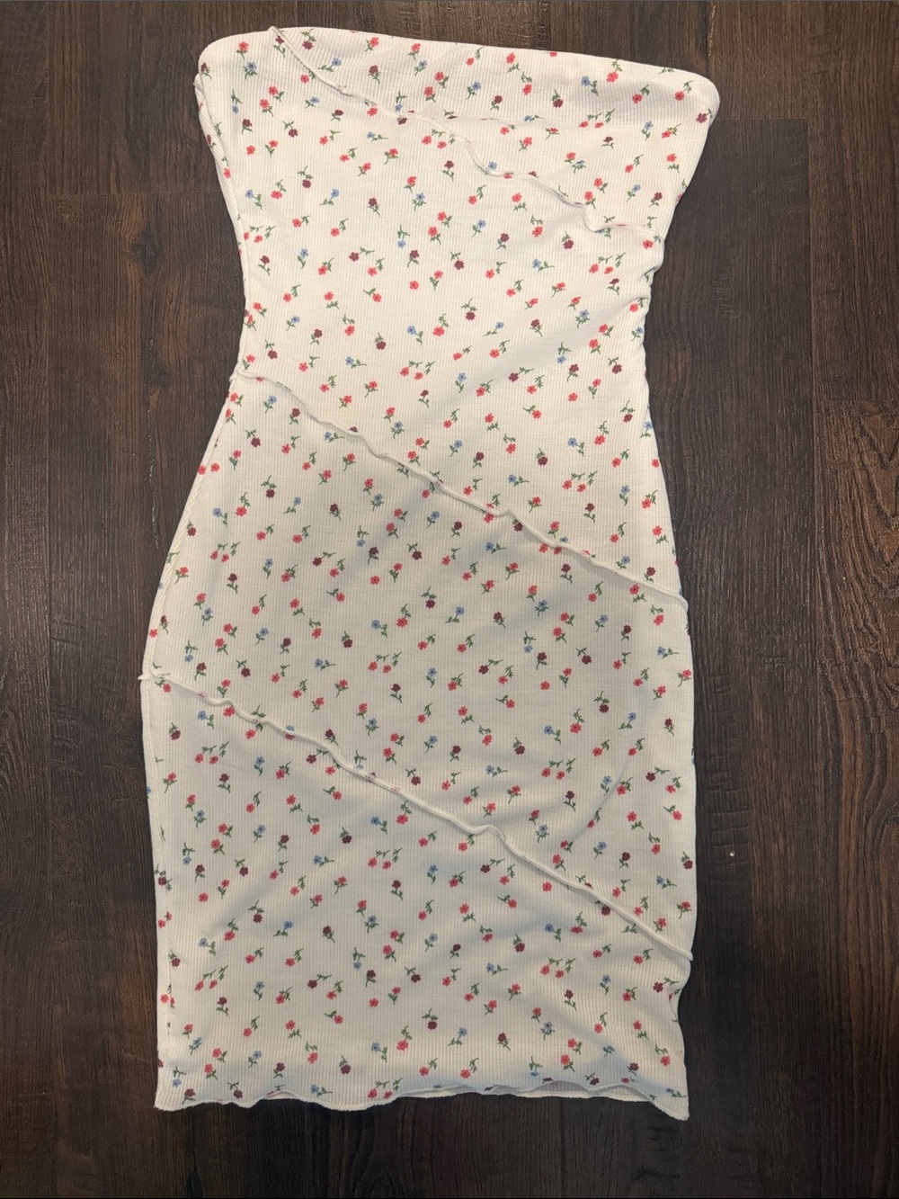 Princess Polly White Strapless Floral Bodycon Dress